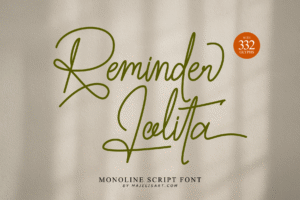 Reminder Lolita - Monoline Script Font